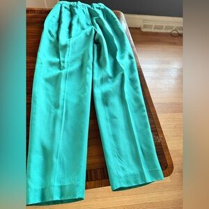 Talbots Teal Green Size 2 Petite Perfect Skimmer Capri Pants Cotton Casual